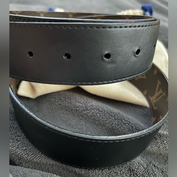 AUTHENTIC Louis Vuitton Initials Reversible Monogram Macassar Belt - Picture 12 of 14
